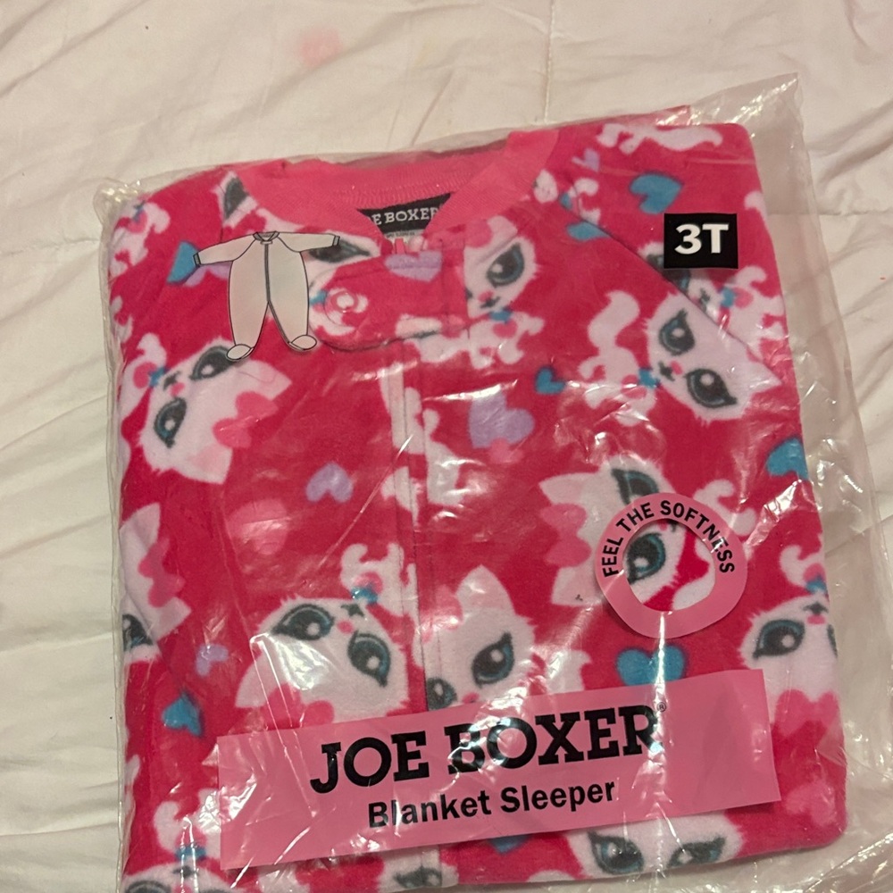 Joe Boxer Pink and White Blanket Sleeper